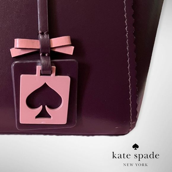 New Kate Spade Turner Road Small Loryn Satchel Crossbody Deep Plum & Pink $348 - Picture 3 of 16